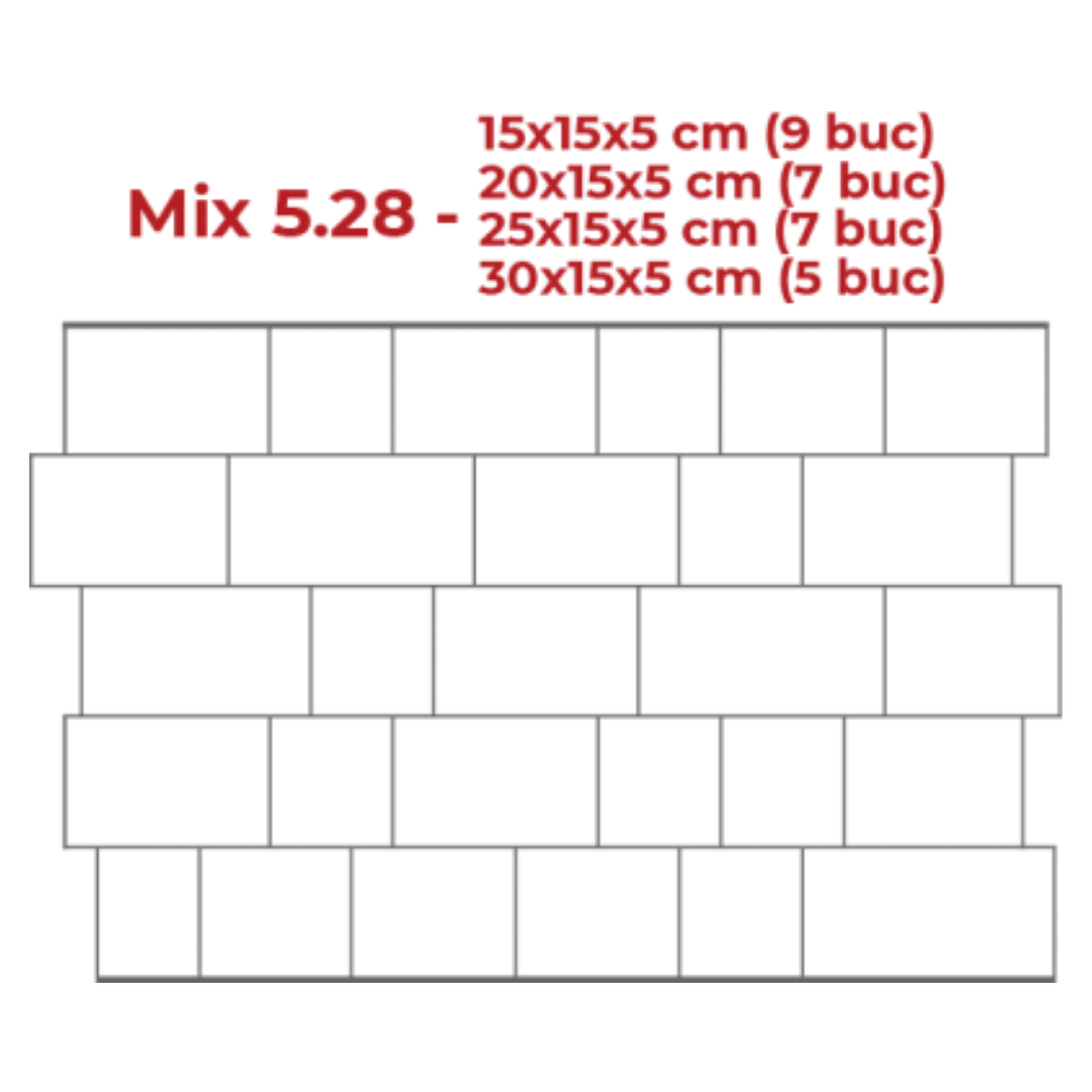 15x15x5-9buc, 20x15x5-7buc, 25x15x5-7buc,30x15x5-5buc
