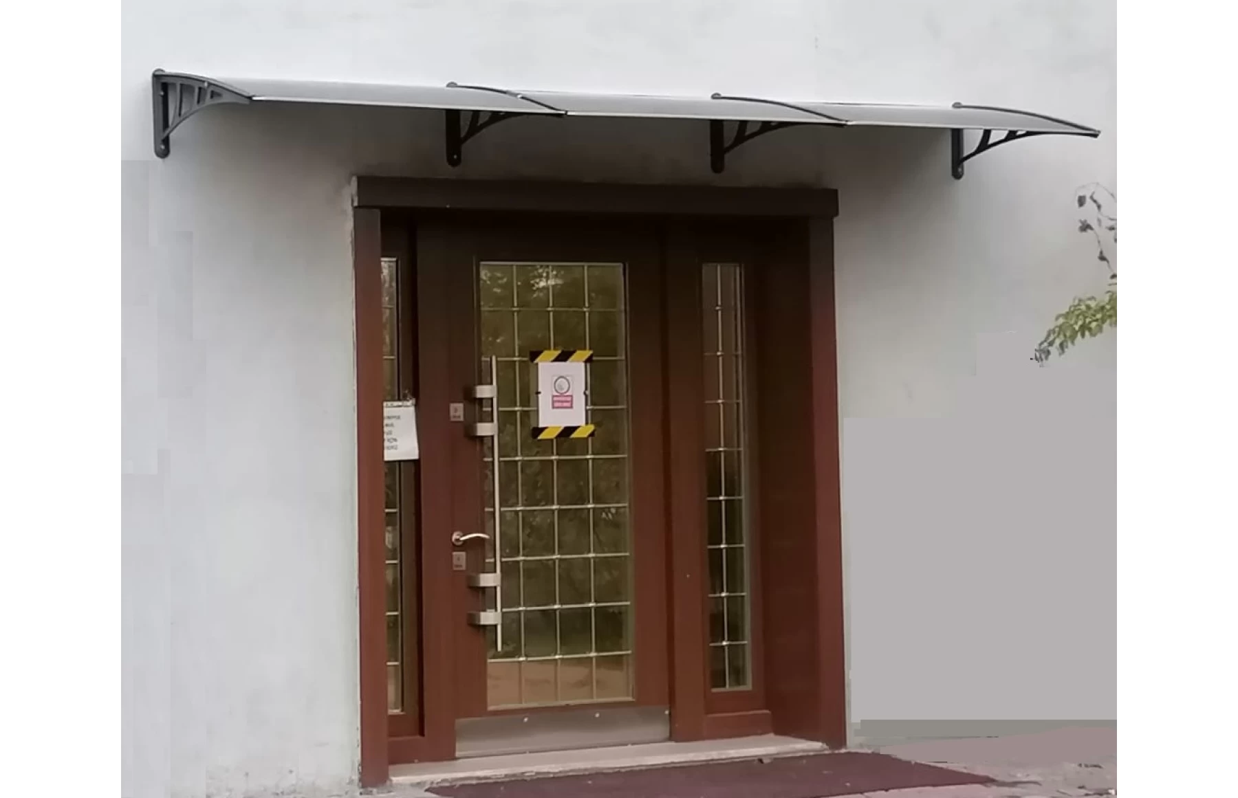 Copertină metalică cu plastic rigid, 700x3600mm FUMURIU