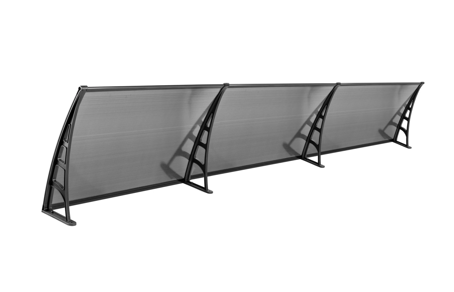 Copertină metalică cu plastic rigid, 700x3600mm FUMURIU - imagine 4