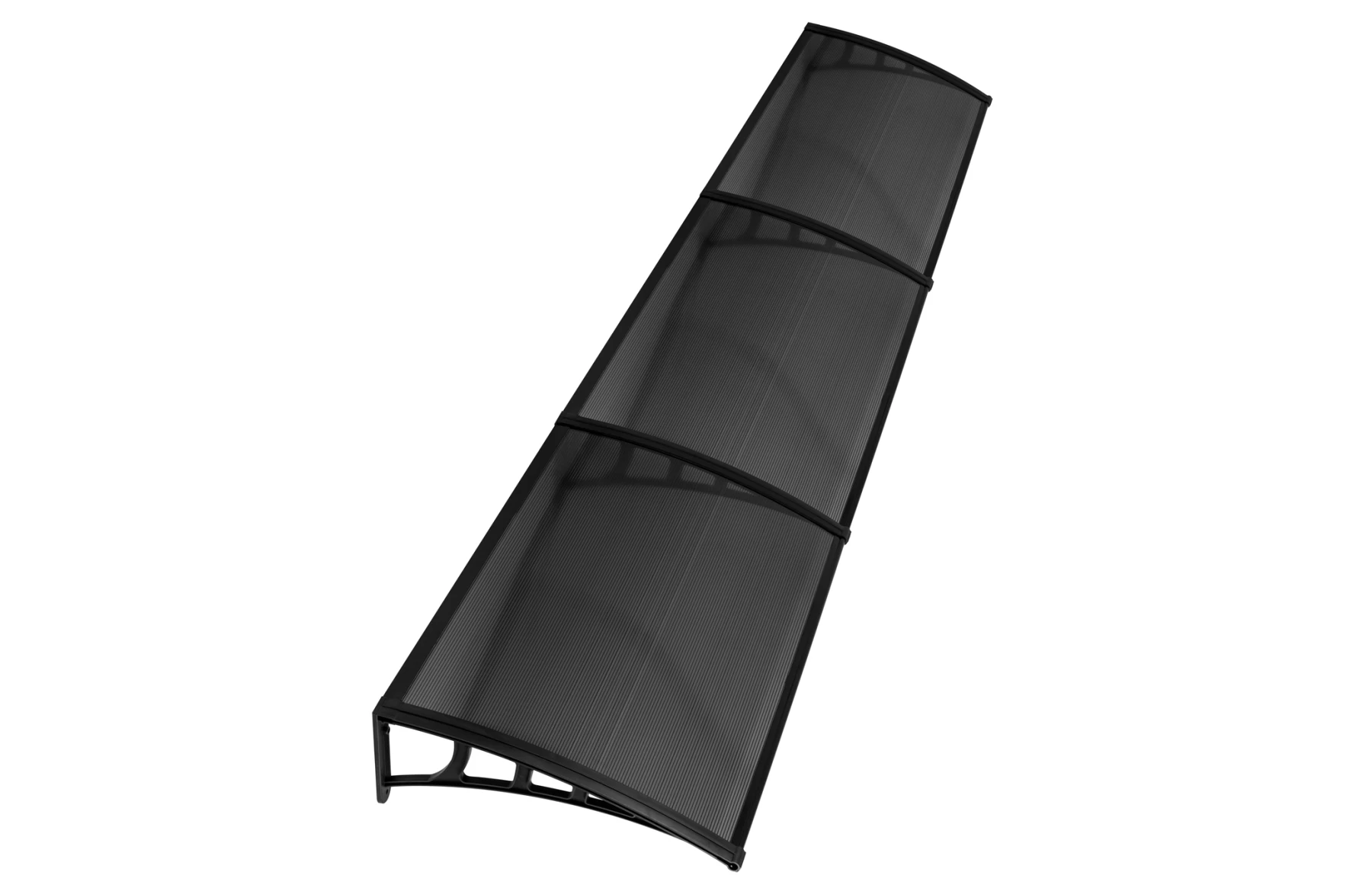 Copertină metalică cu plastic rigid, 700x3600mm FUMURIU - imagine 2