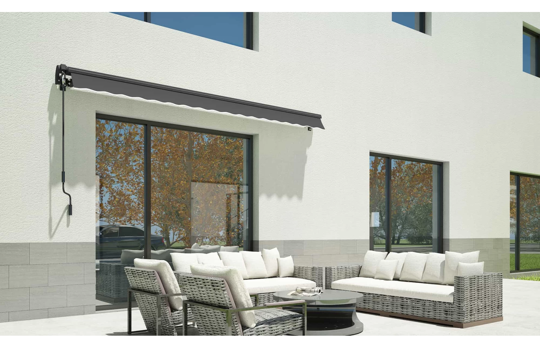 Copertină retractabilă - 300x250 cm Gri Antracit - imagine 3