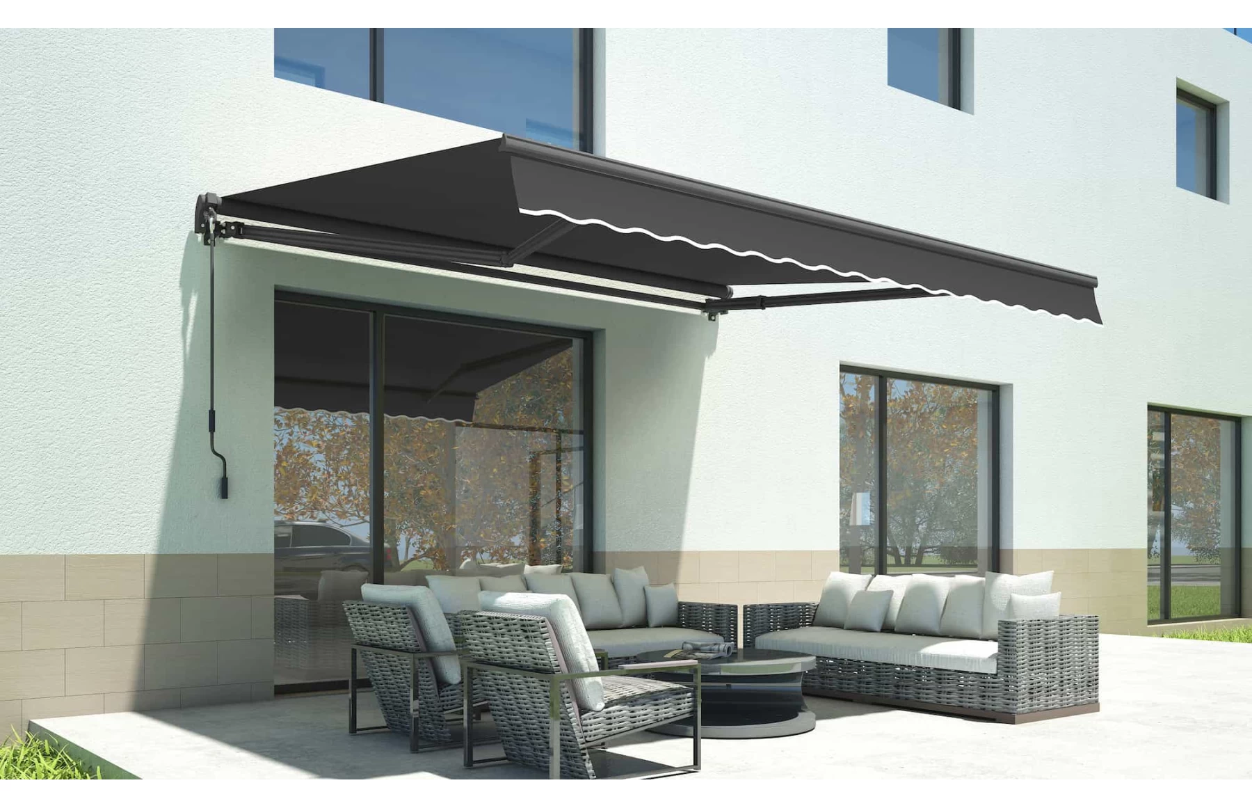 Copertină retractabilă - 300x250 cm Gri Antracit - imagine 2