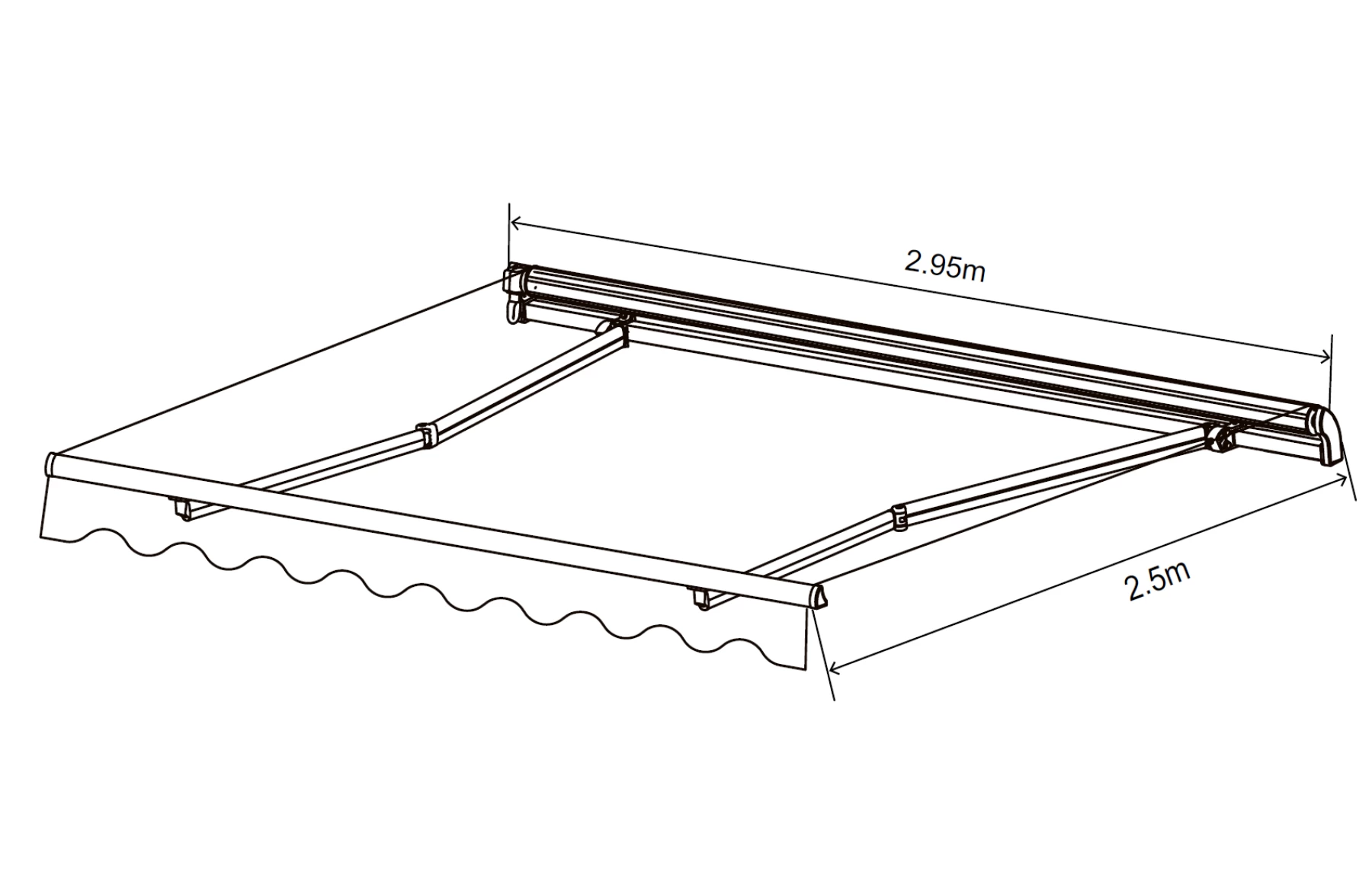 Copertină retractabilă - 300x250 cm Gri Antracit - imagine 7