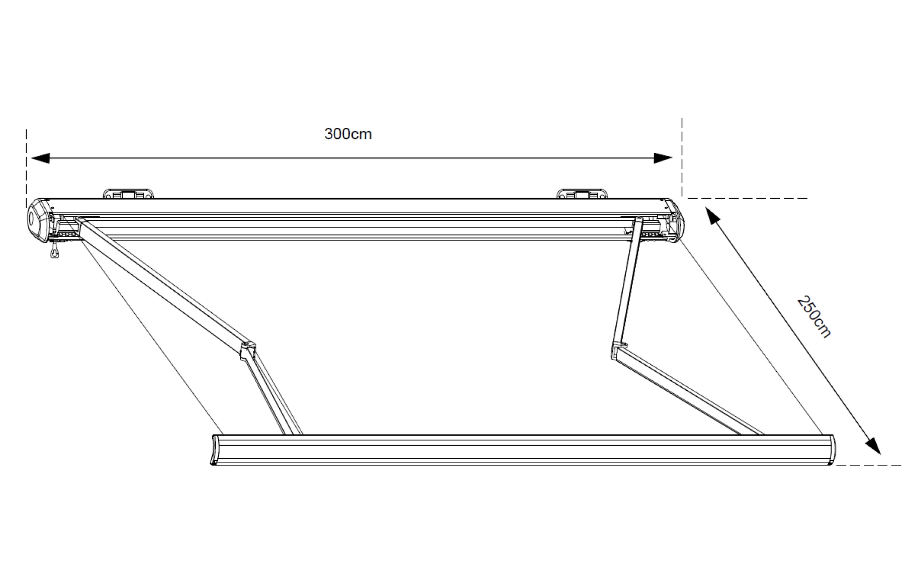 Copertină retractabilă PREMIUM - 300x250 cm Gri Antracit - imagine 6
